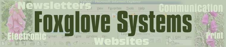 Foxglove Systems website development, newsletters, communications