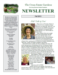 Cross Estate Gardens newsletter cover